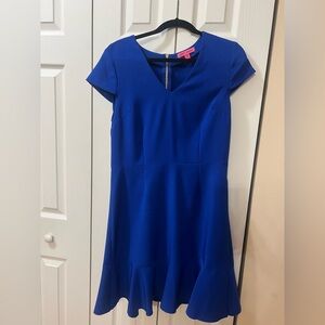 Betsey Johnson Women's Ruffled Hem V Neck Dress